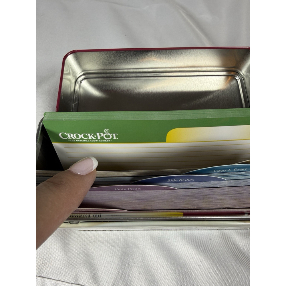 Crock-Pot Recipe Card Collection Tin Recipes & Blank Cards 5 Dividers - Picture 14 of 14
